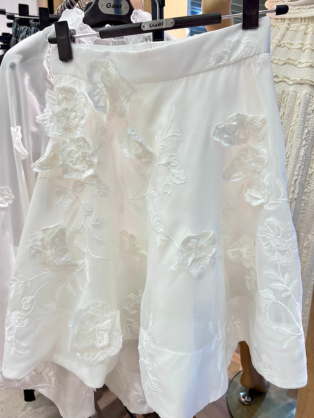 Set of Skirt and Top with floral Appliques