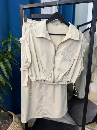 Cargo Set of Crop Top & Skirt