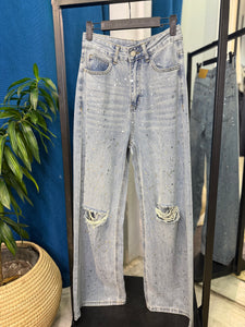 Shinny Ripped Jeans