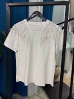 Load image into Gallery viewer, T-Shirt with Rhinestones on the Shoulder

