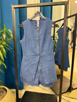 Load image into Gallery viewer, Denim set of Top &amp; Short
