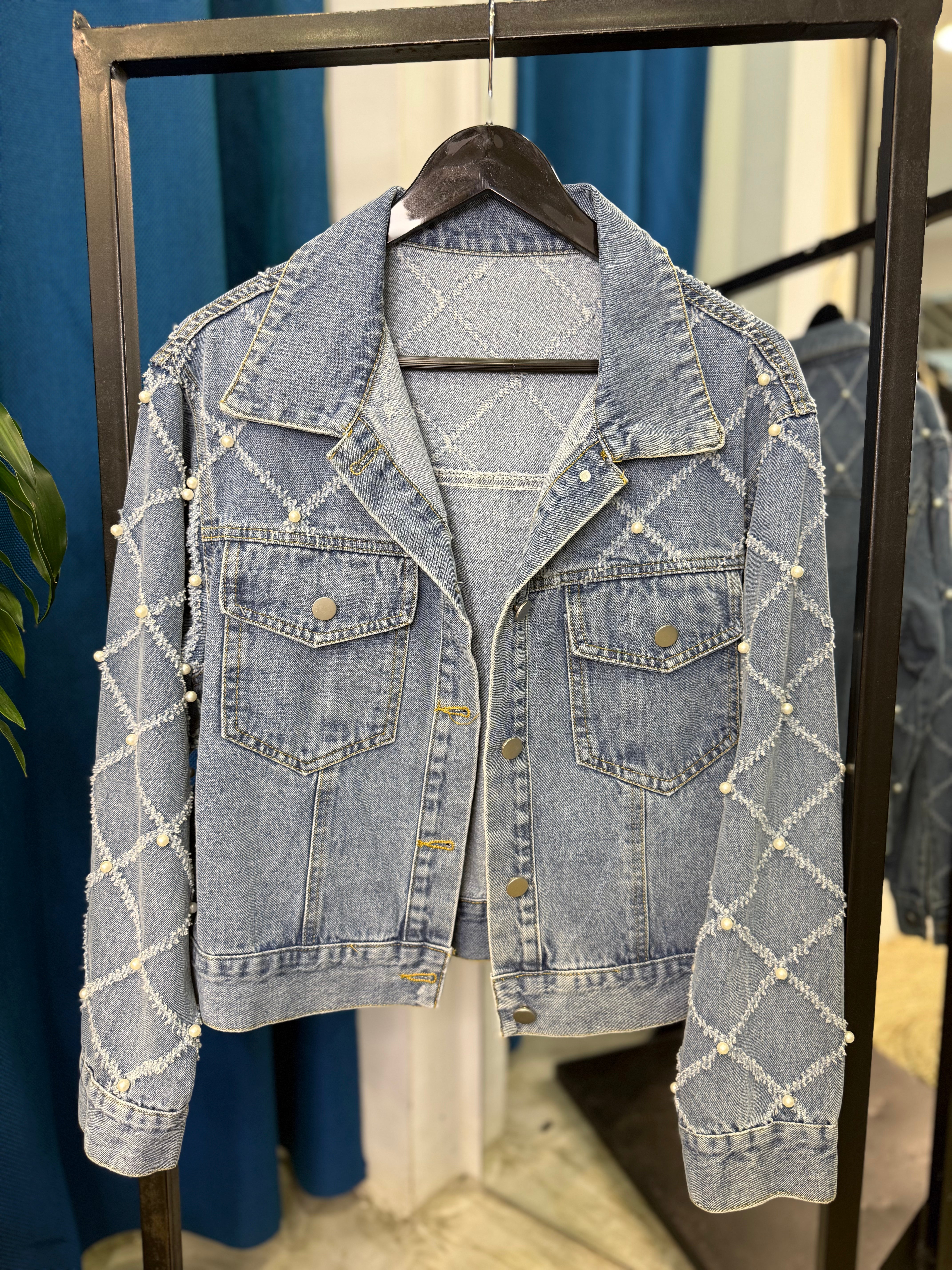 Denim Jacket with pearl