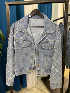 Denim Jacket with pearl