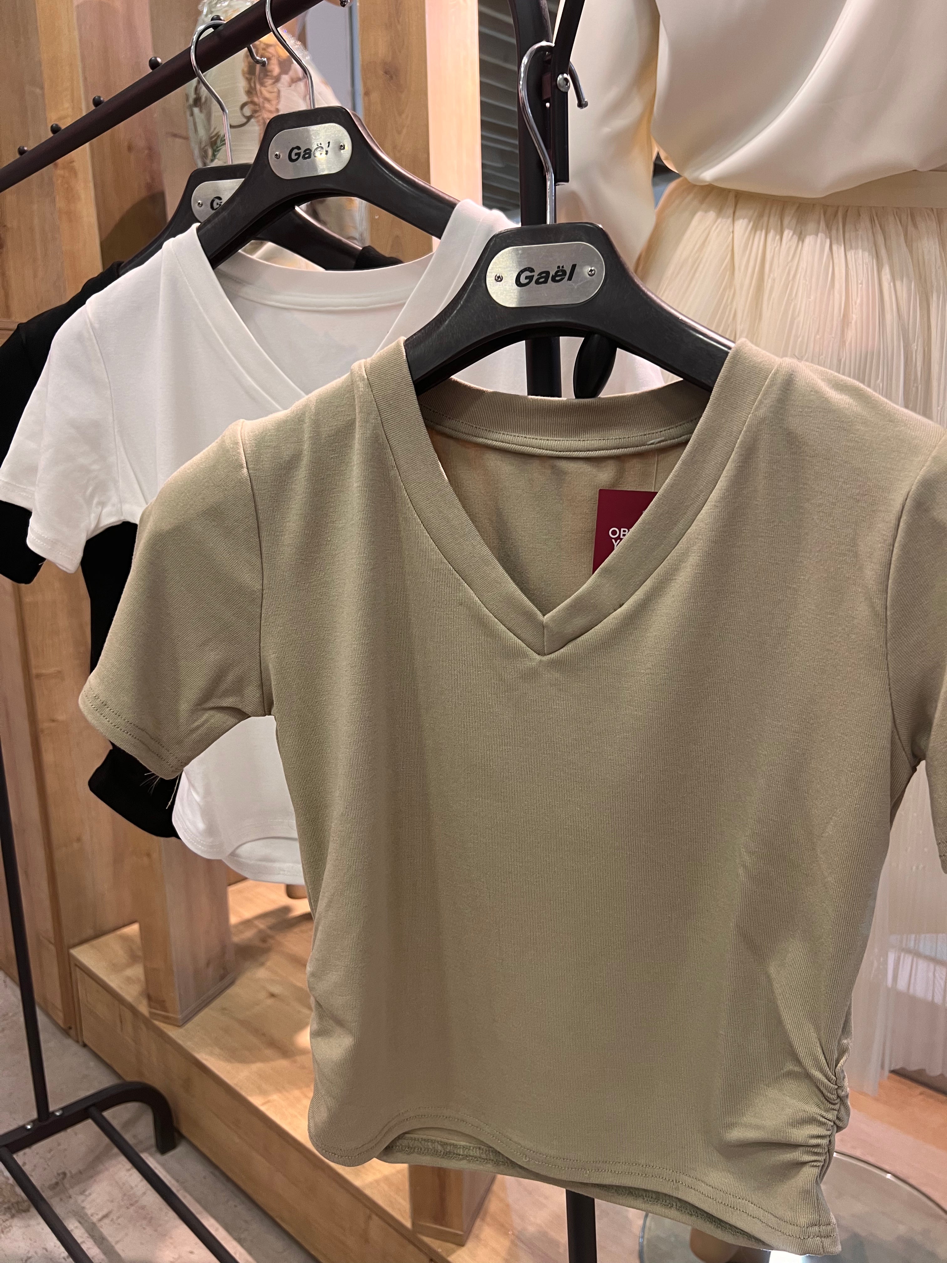 V-Neck Cotton Basic Top