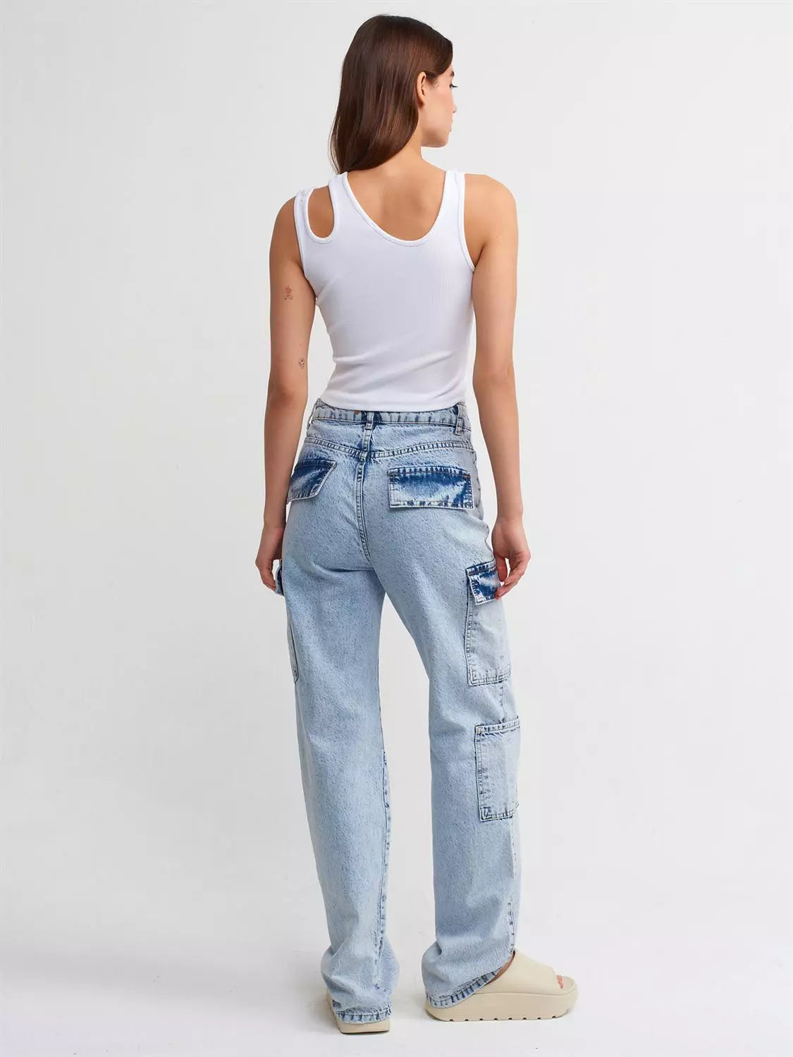 High Waist Cargo Jeans