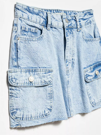 Mini Denim Cargo Skirt