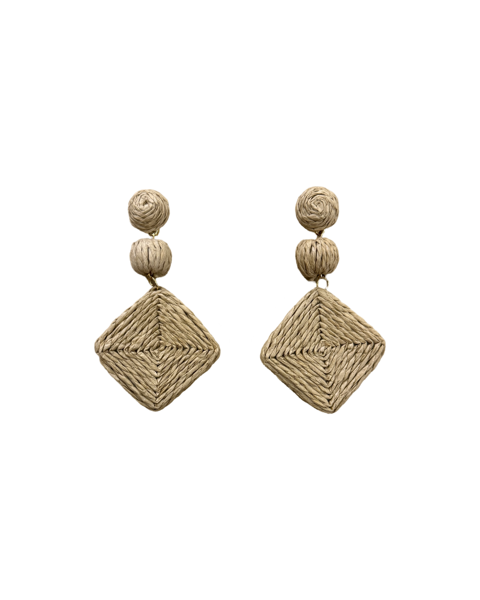 Geometric Raffia Earrings