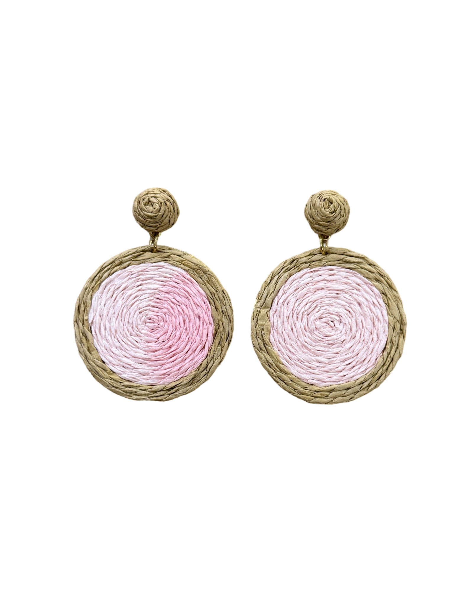 Raffia Round Earrings