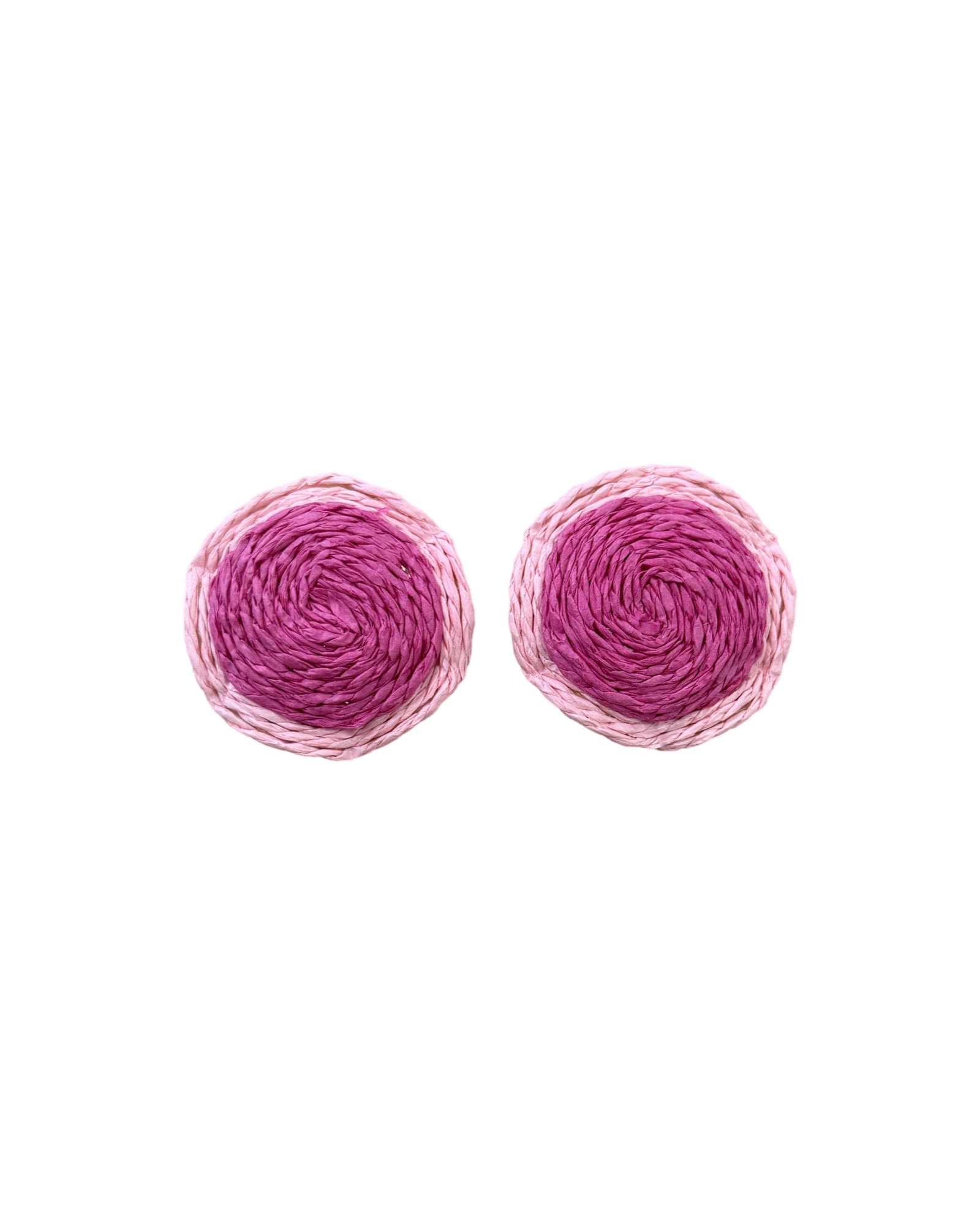 Raffia Round Earrings
