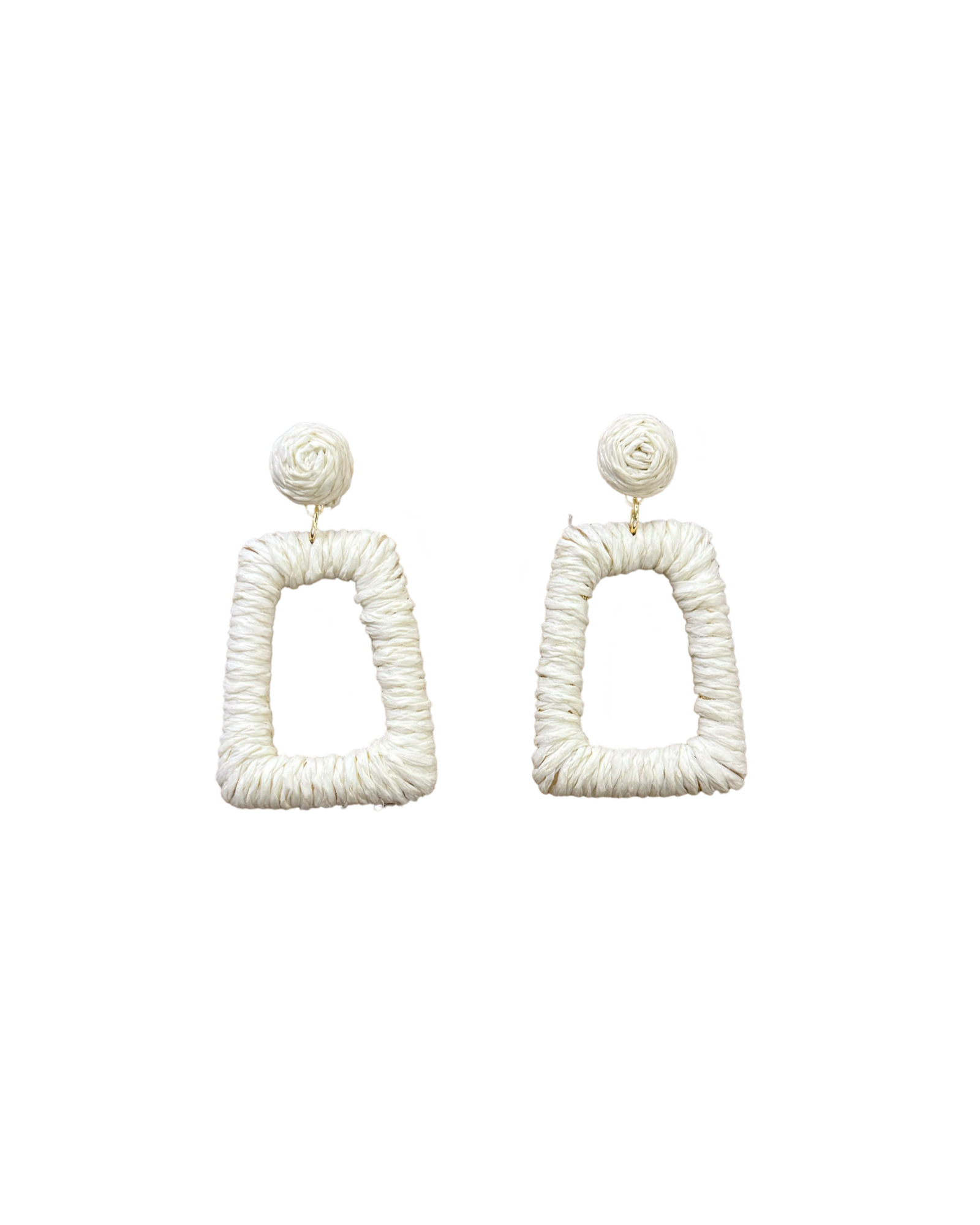 Geometric Raffia Earrings