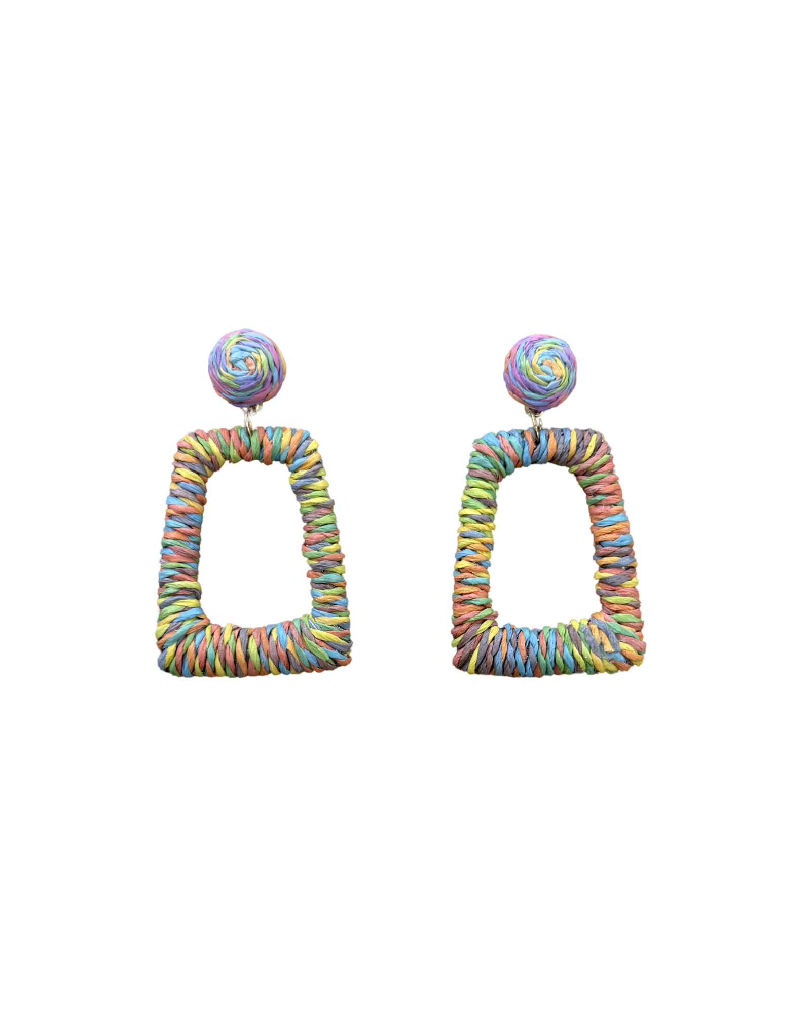 Geometric Raffia Earrings