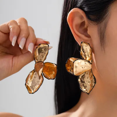 Raised Flower Earrings