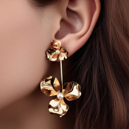 Metal Flower Earrings