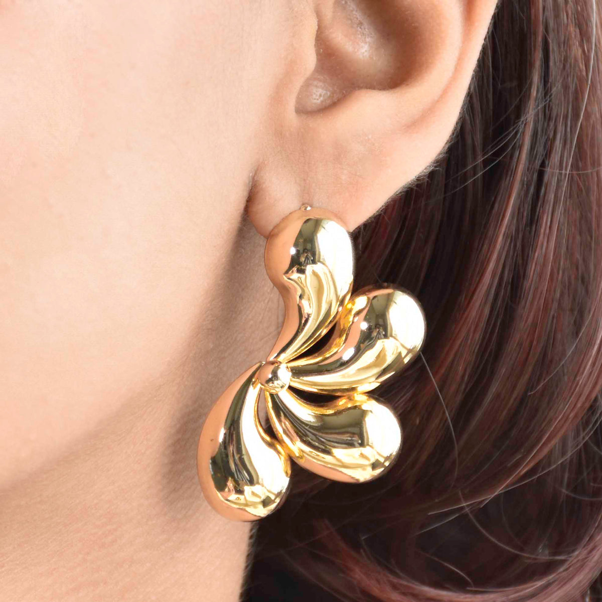 Metal Fan Earrings
