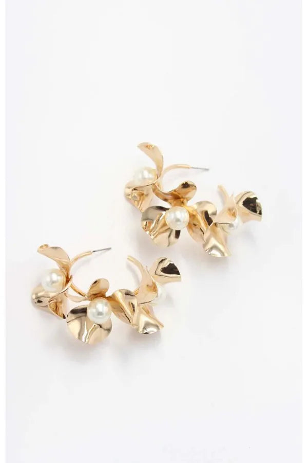Flower Hoop Earrings