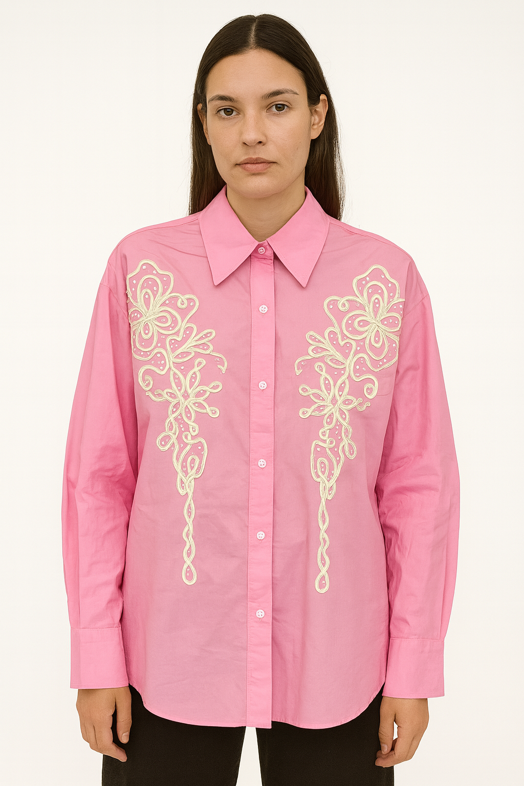 Long Sleeve Shirt with Pearl Design