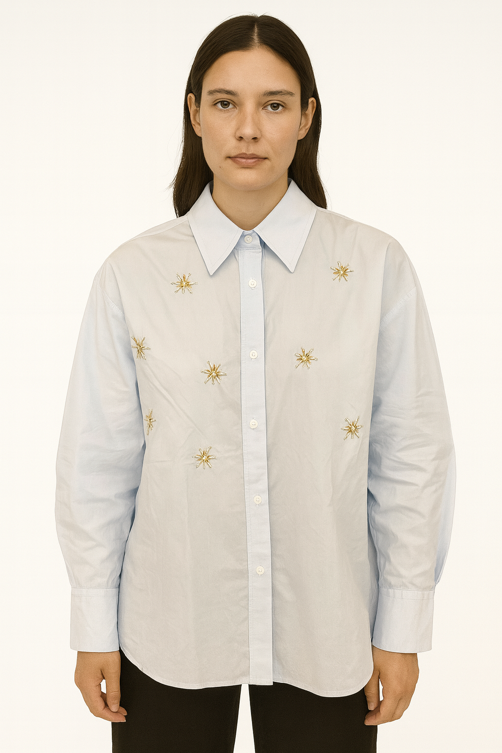 Long Sleeve Shirt with Rhinestones