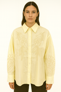 Long Sleeve Shirt with Floral Embroidery