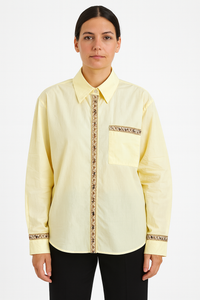 Long Sleeve Shirt with Embroidered Trim