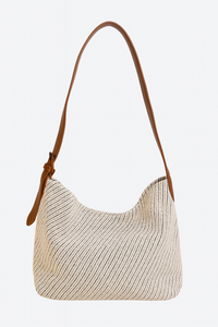 Striped Woven Shoulder Bag