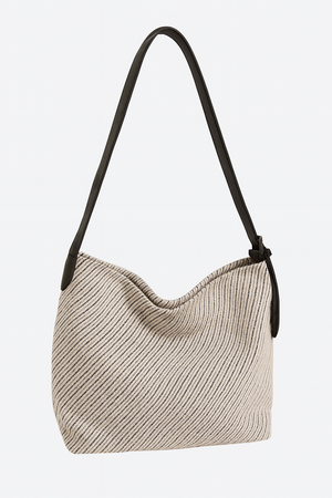 Striped Woven Shoulder Bag
