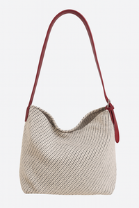 Striped Woven Shoulder Bag