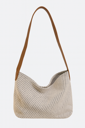 Striped Woven Shoulder Bag