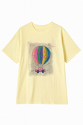 Hot Air Balloon Print Oversized T-Shirt