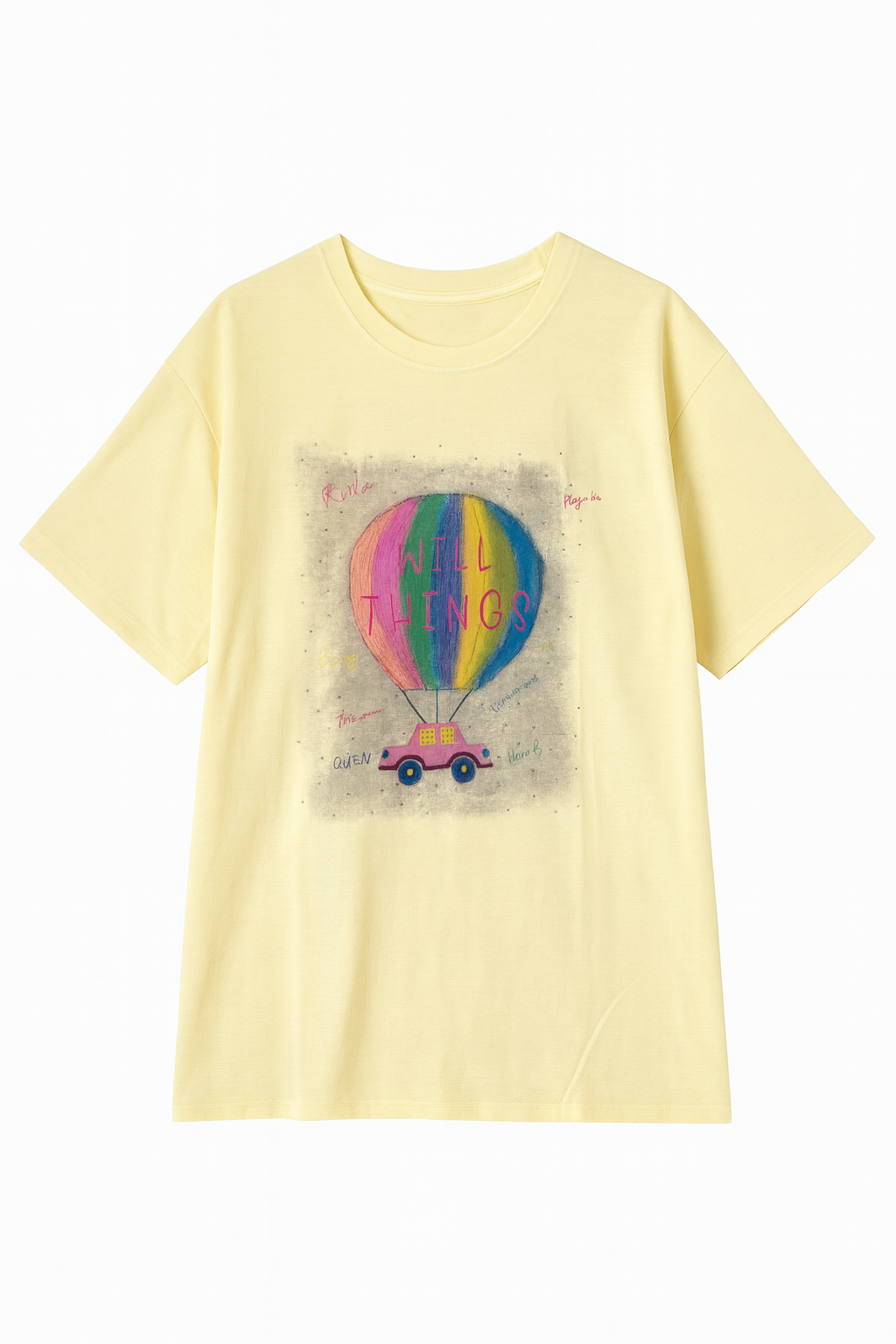 Hot Air Balloon Print Oversized T-Shirt