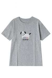 Embroidered Dog Oversized T-Shirt