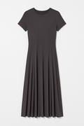 Flared Ribbed Midi Dress