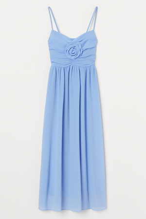 Midi Dress With Raised Flower