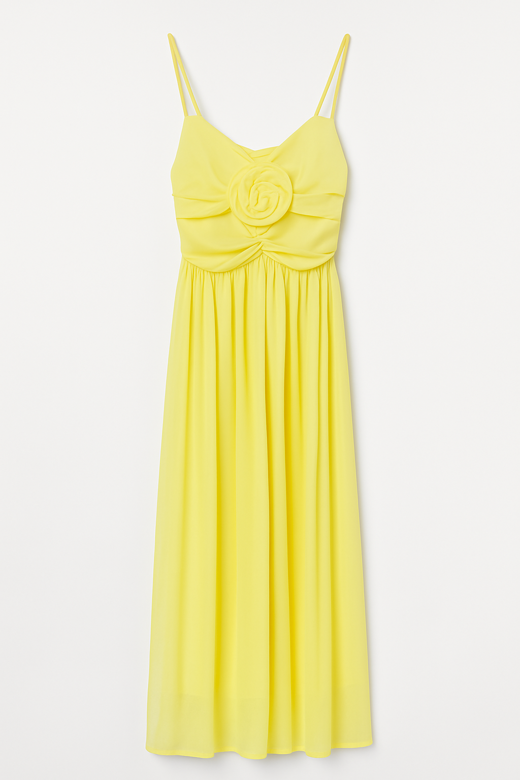 Midi Dress With Raised Flower