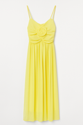 Midi Dress With Raised Flower