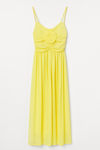 Midi Dress With Raised Flower