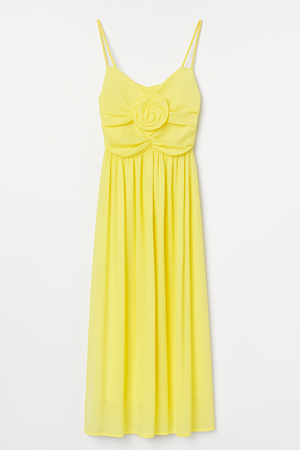 Midi Dress With Raised Flower