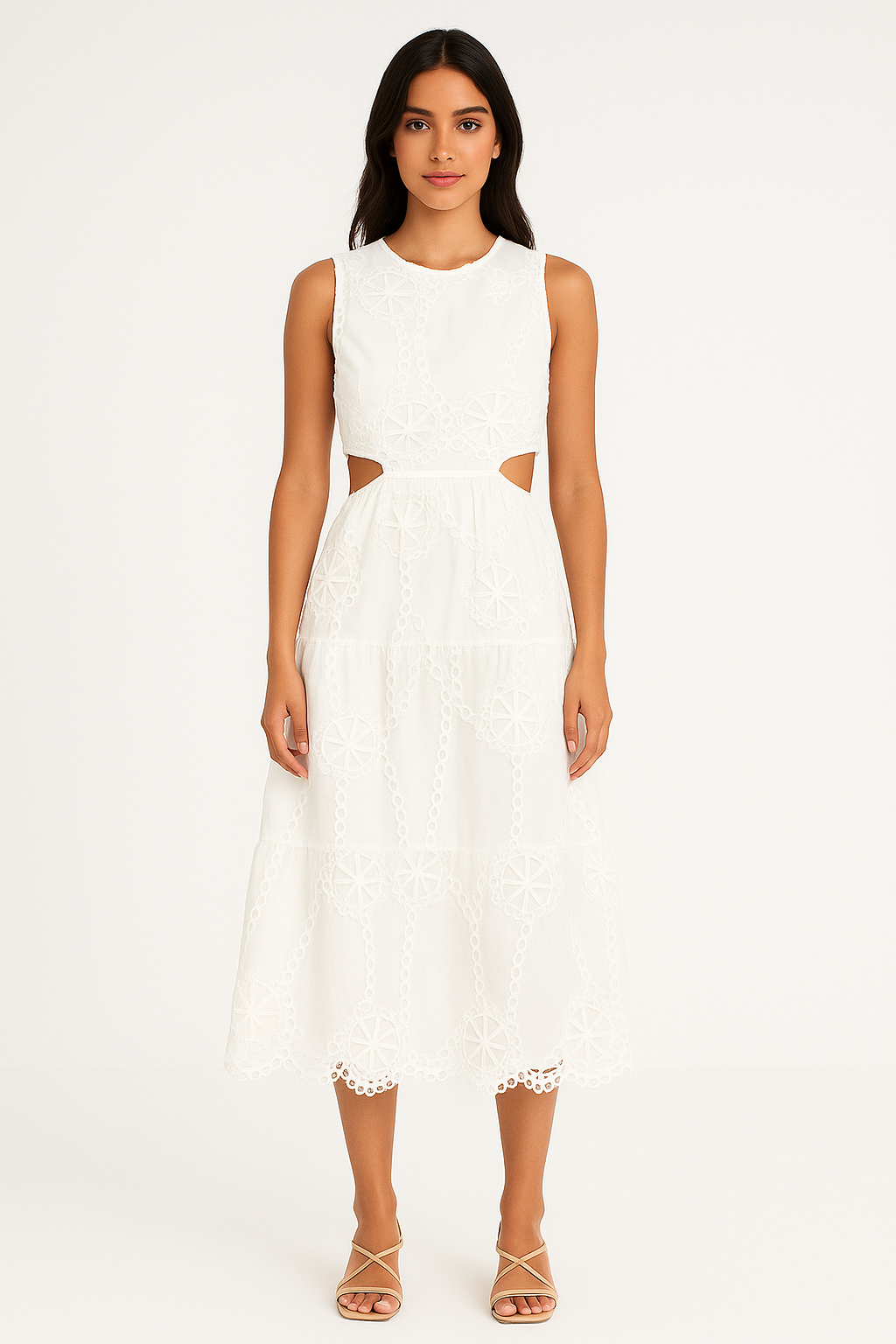 Embroidery Midi Dress