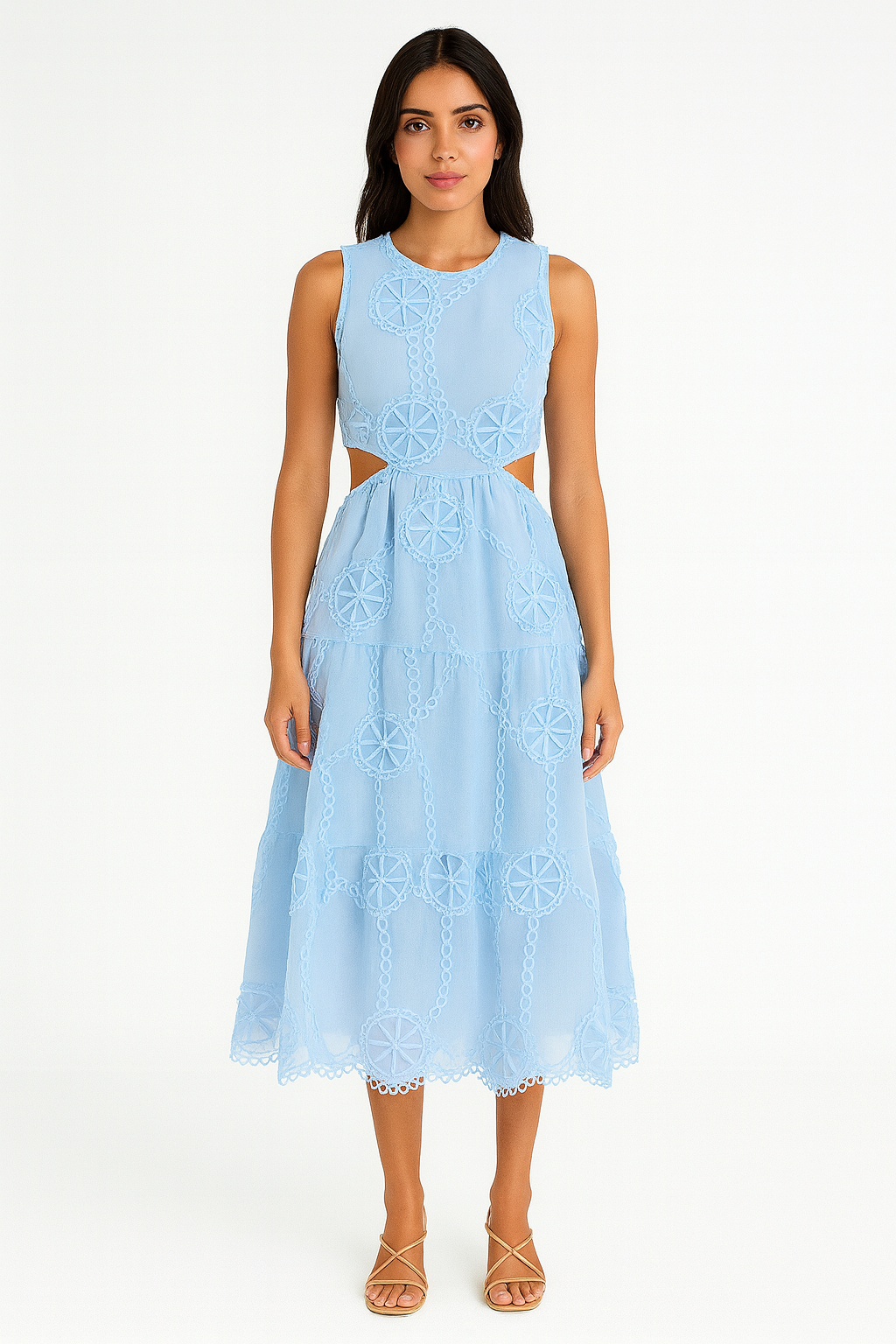 Embroidery Midi Dress