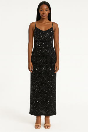 Midi Dress with Rhinestone