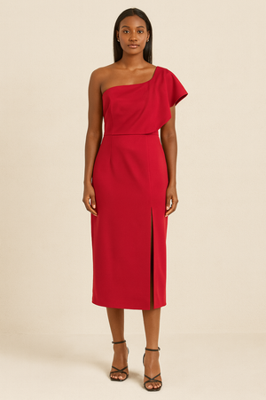 Ruffled Midi Dress