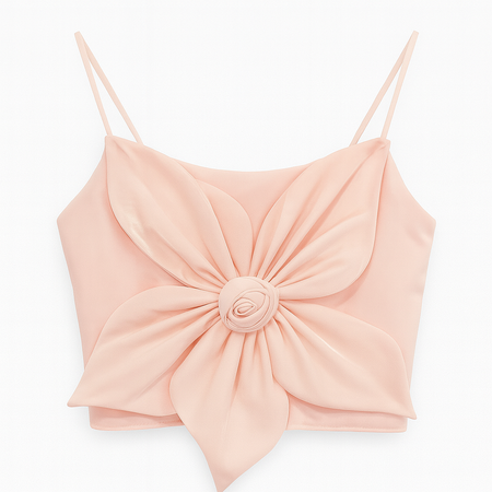 Organza Flower Crop Top