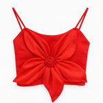 Load image into Gallery viewer, Organza Flower Crop Top
