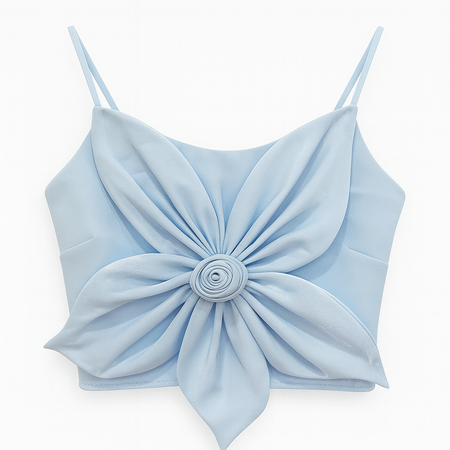 Organza Flower Crop Top
