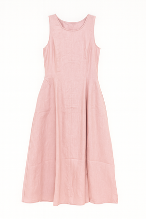 Linen Midi Dress with Pockets