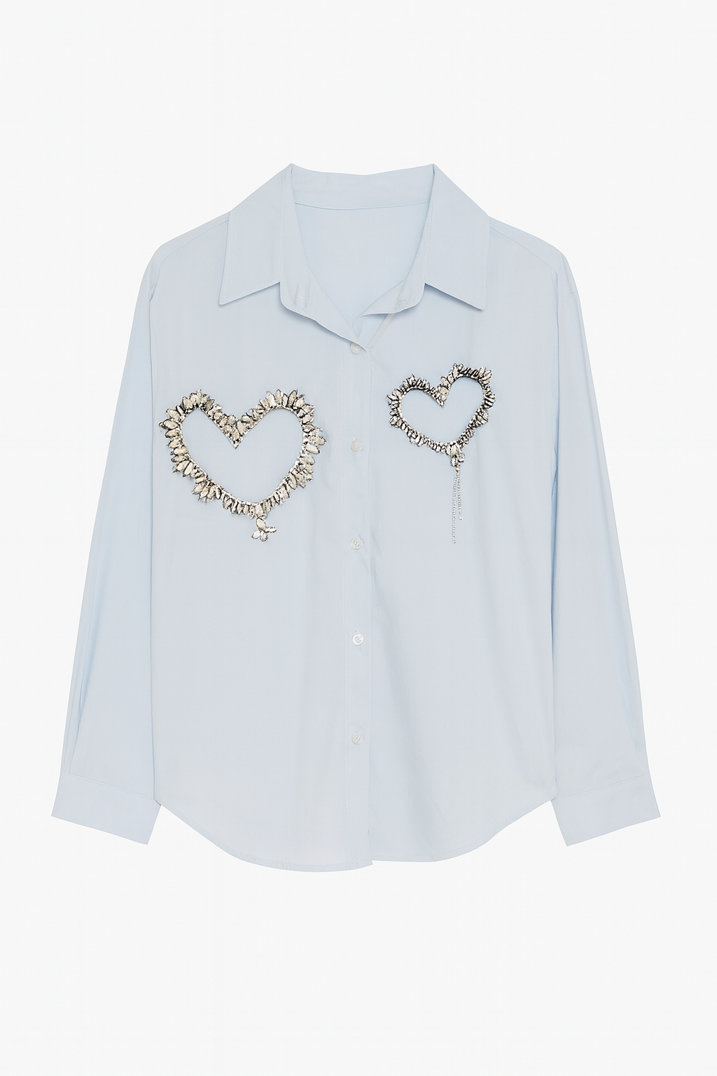 Oversized Shirt with Rhinestone