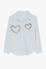 Load image into Gallery viewer, Oversized Shirt with Rhinestone
