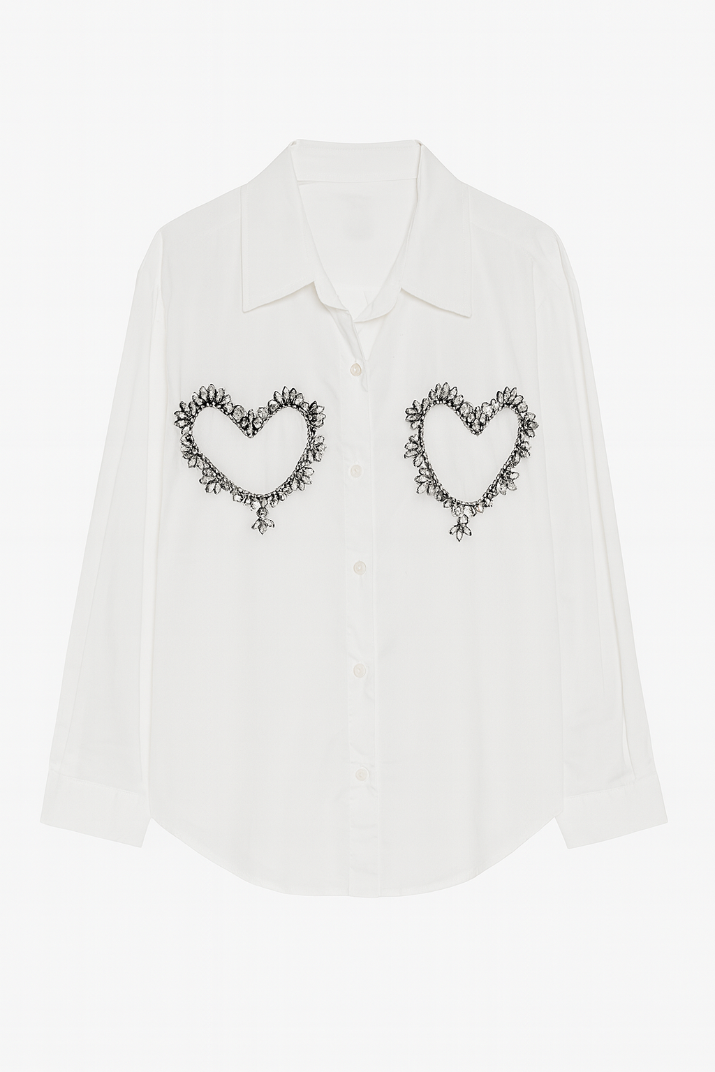 Oversized Shirt with Rhinestone
