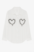 Oversized Shirt with Rhinestone