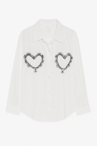 Oversized Shirt with Rhinestone