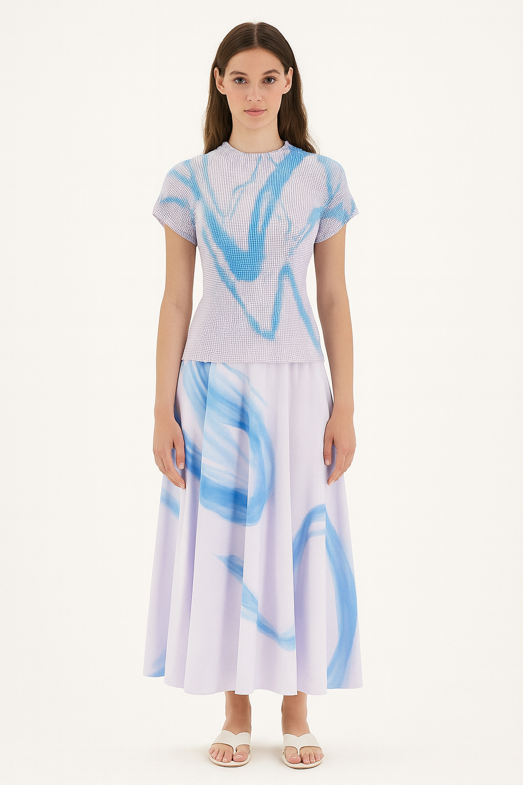 Set of Pleated Top & Skirt